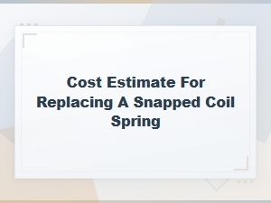 Coil Spring Replacement Cost Estimate Guide: What to Expect